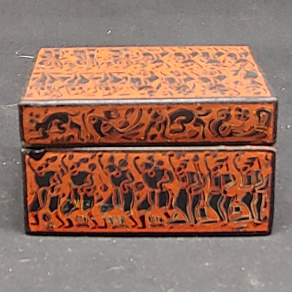 Vintage Egyptian Lacquered wood Trinket Box